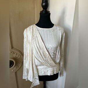 Ronny Kobo- silk blouse- size Large